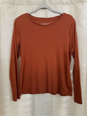 a new day Rust Orange Long Sleeve Crewneck Top